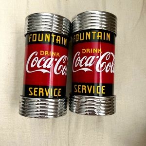 Vintage Coca-Cola salt and pepper shakers 4"tall